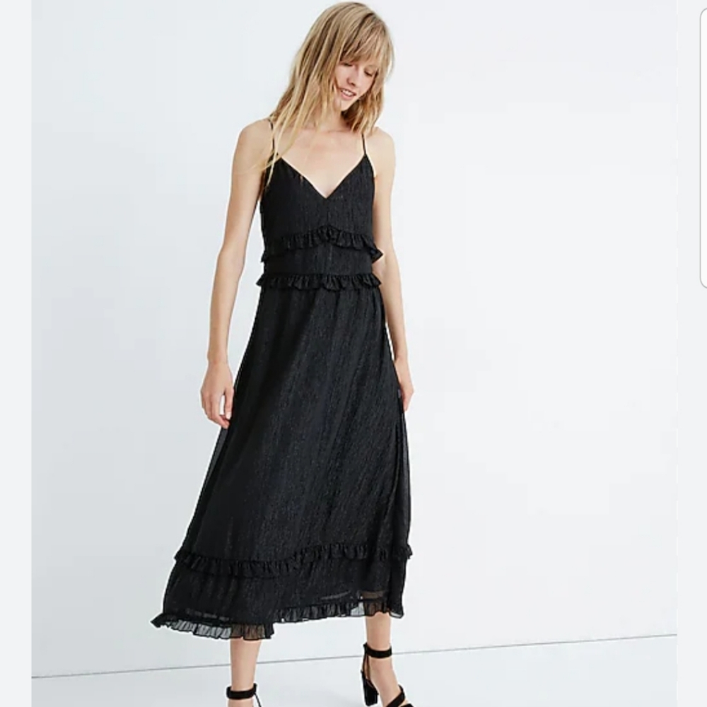 Madewell Petite Shimmer Ruffle Cami Dress